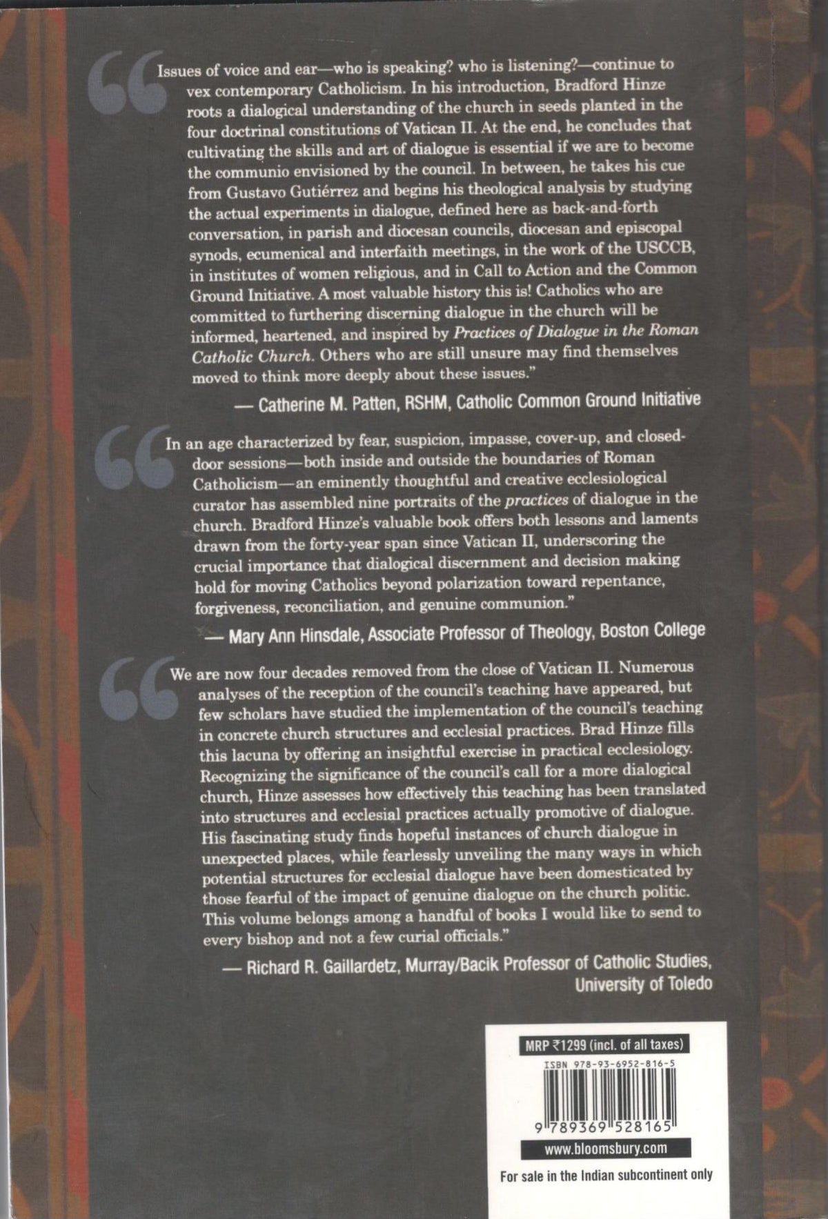 Practices of Dialogue in the Roman Catholic Church : Aims and Obstacles, Lessons and Laments
