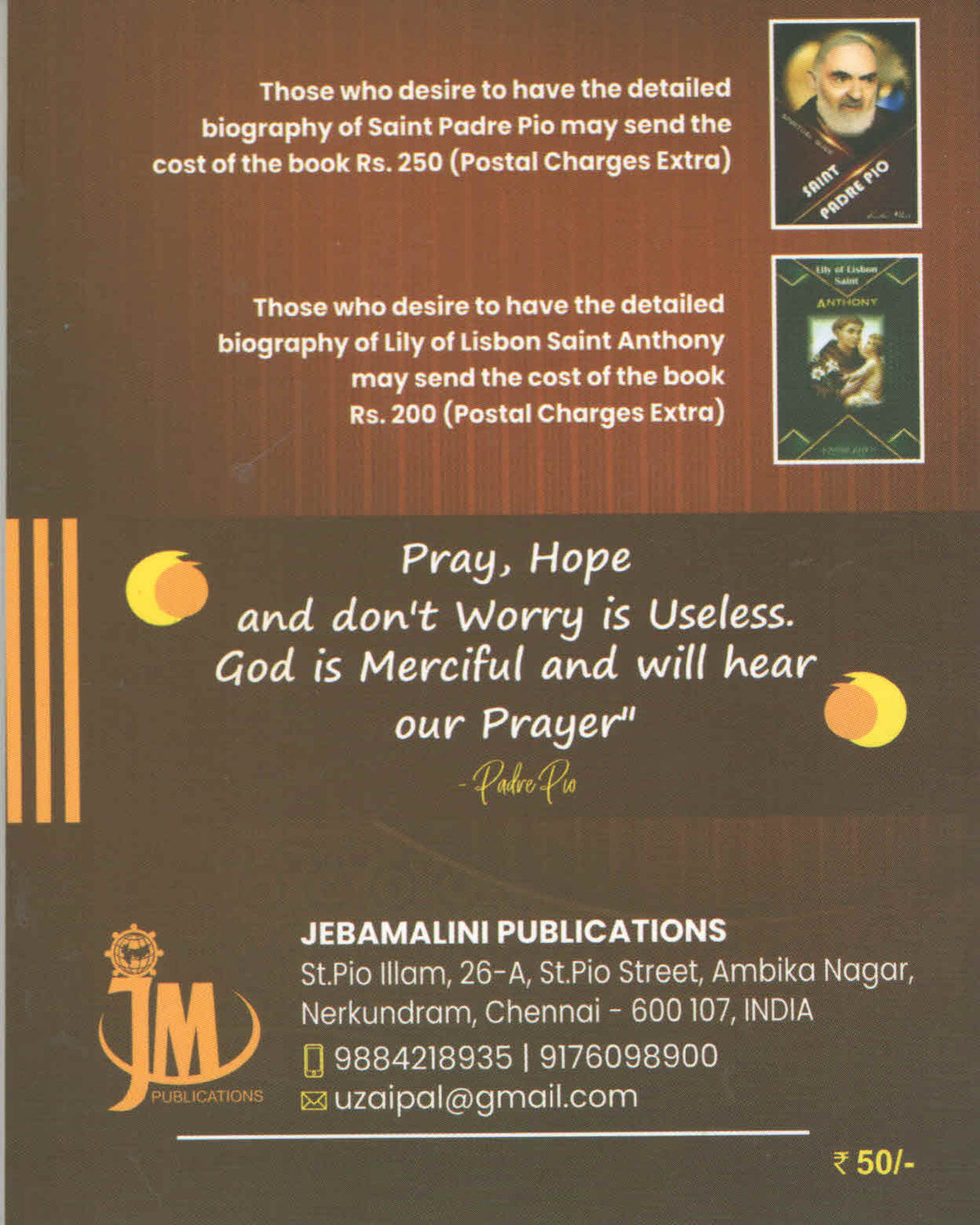 Saint of People : Padre Pio (Booklet)