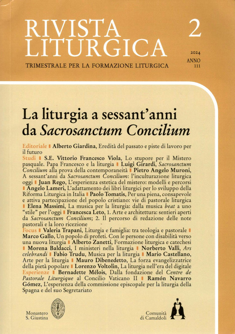 Rivista Liturgica 2 | April - June 2024 | ANNO 111