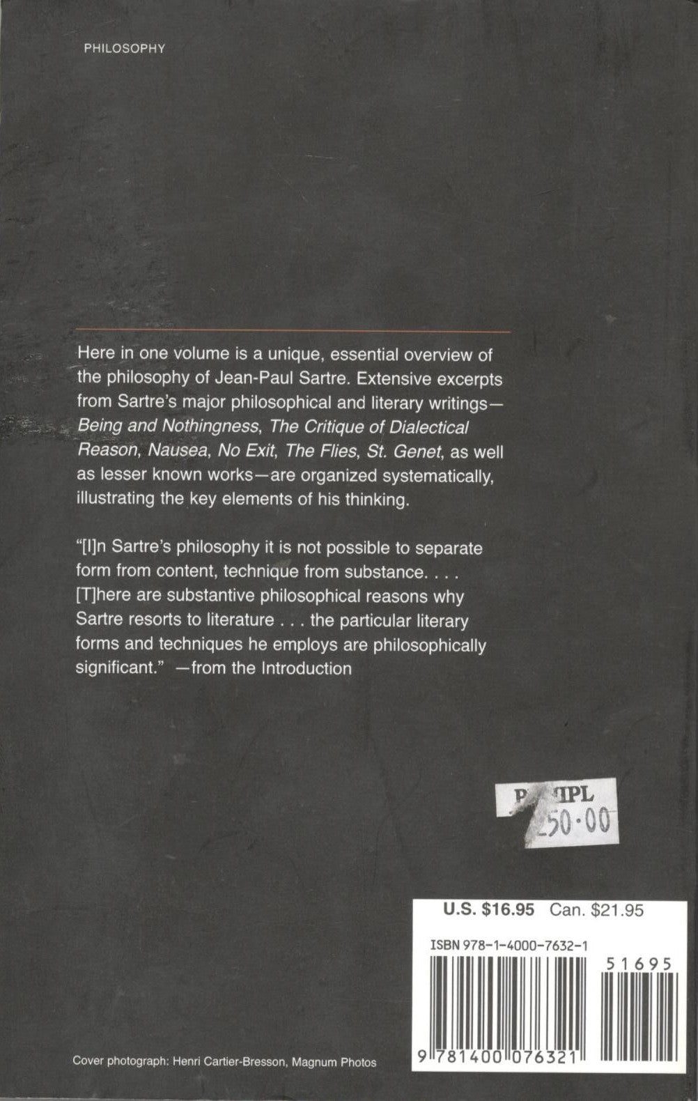 The Philosophy of Jean-Paul Sartre