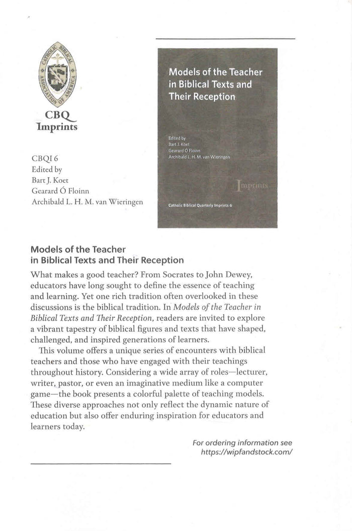 Catholic Biblical Quarterly | Vol. 88 | No. 1 | January 2026