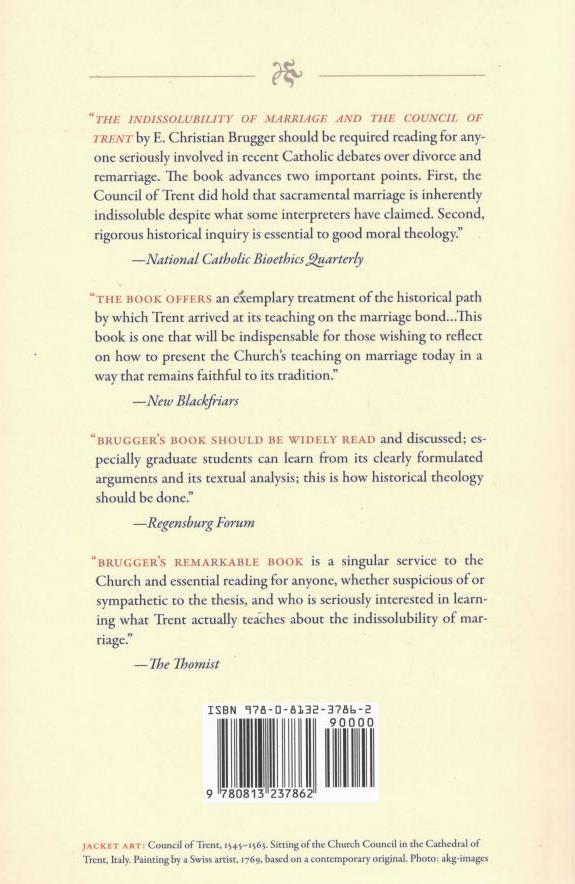 The Indissolubility of Marriage & The Council of Trent