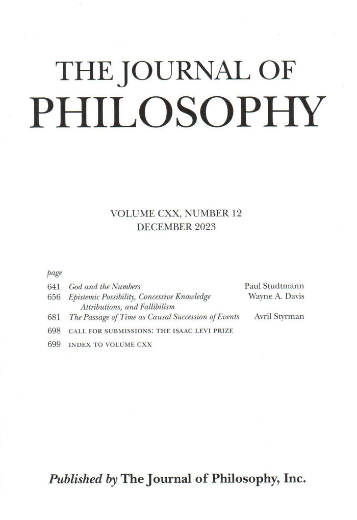 The Journal of Philosophy | Vol. CXX | No. 12 | December 2023