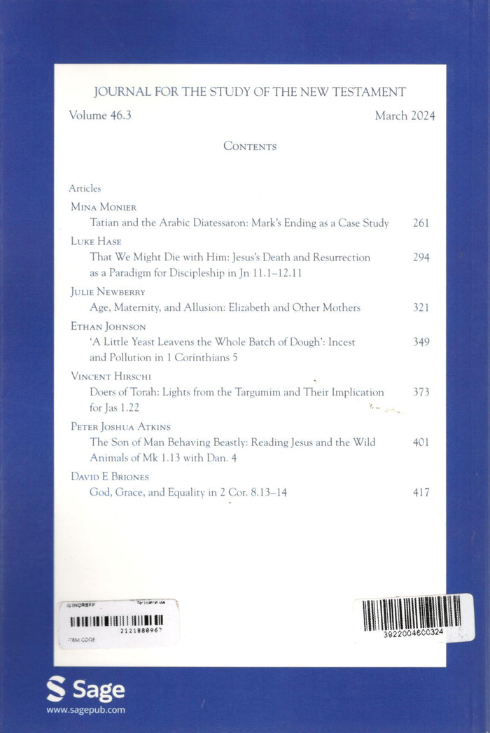 Journal for the study of The New Testament | Vol. 46.3 | March 2024
