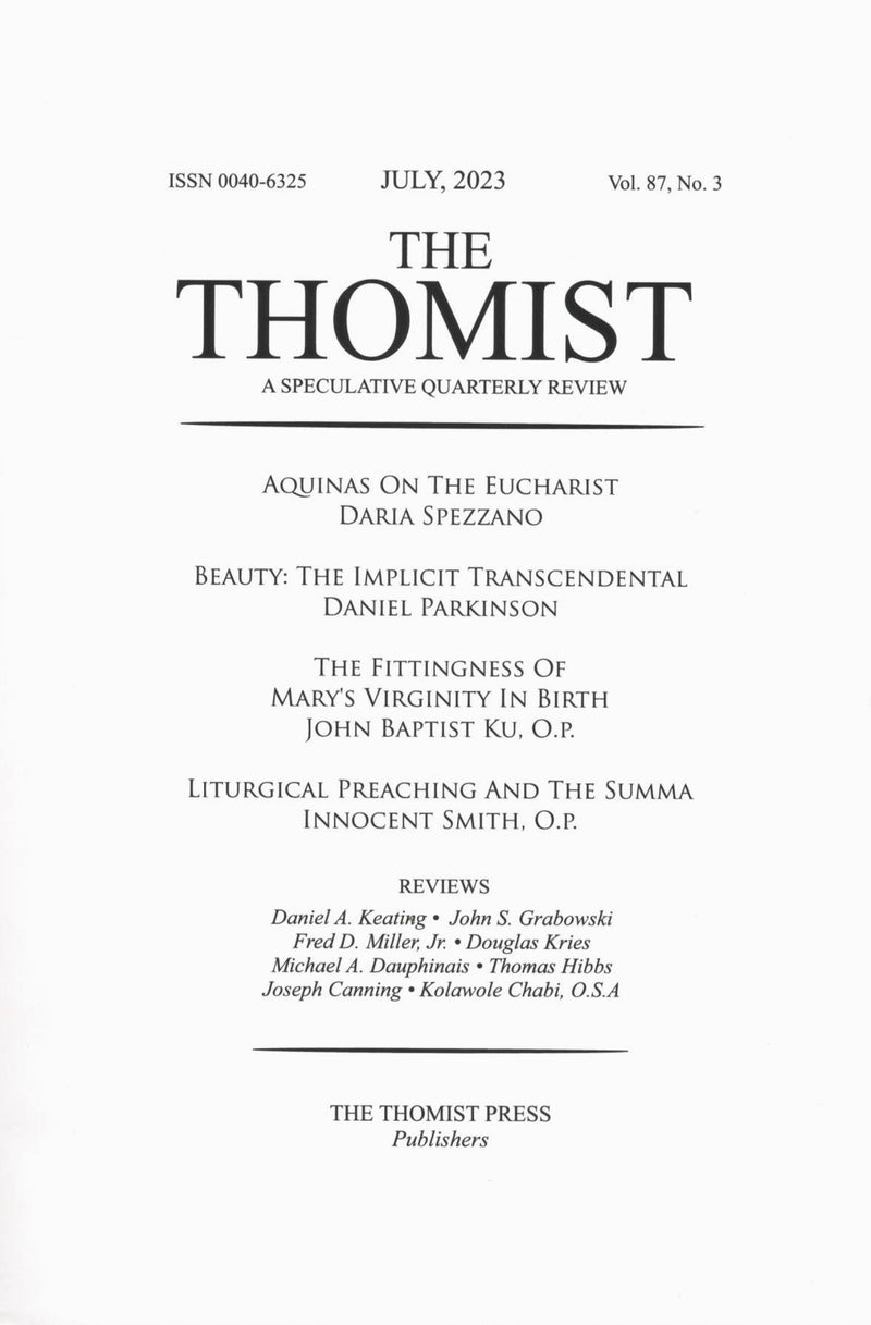 The Thomist | Vol. 87 | No. 3 | July 2023