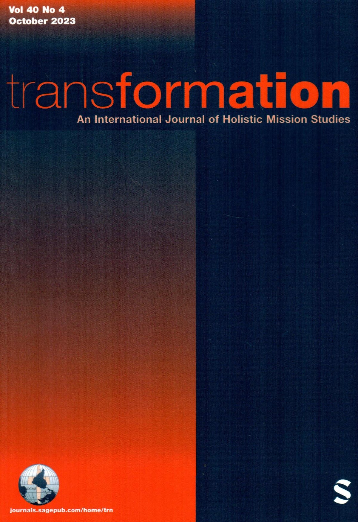 Transformation: An International Journal of Holistic Mission Studies  | Vol. 40 | No.4