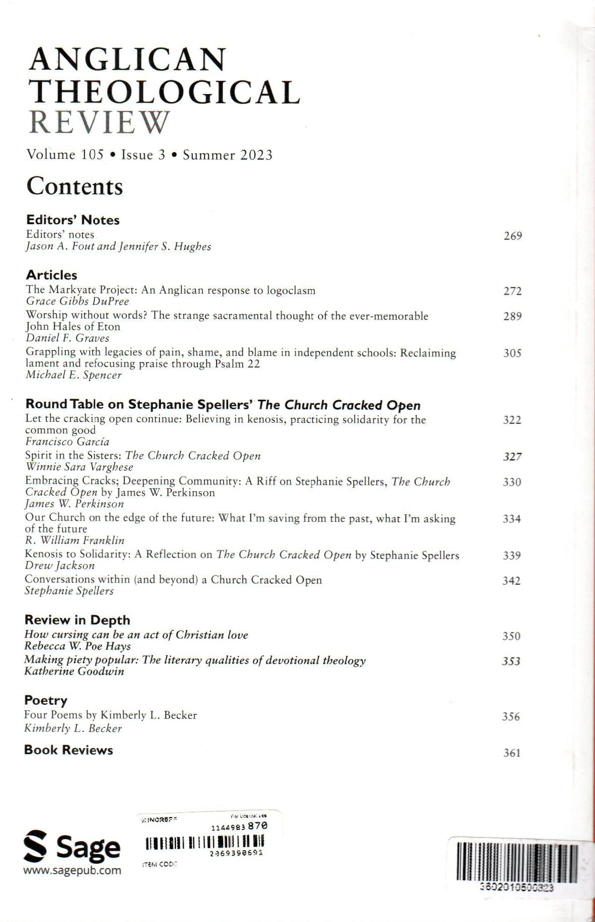 Anglican Theological Review | Vol.105 | No. 3