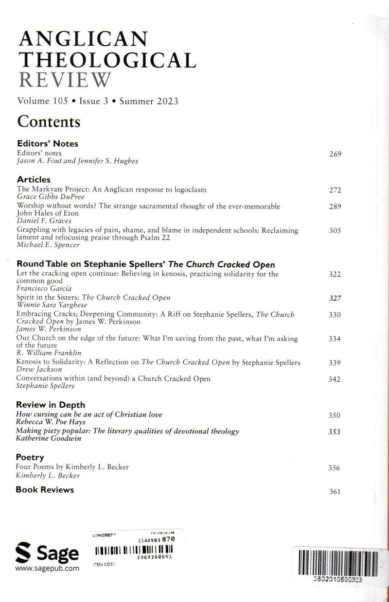 Anglican Theological Review | Vol.105 | No. 3