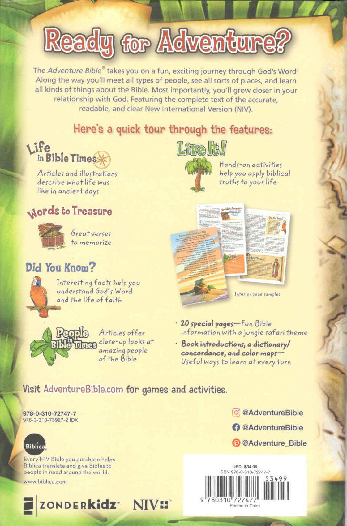 NIV Adventure Bible | Hardcover