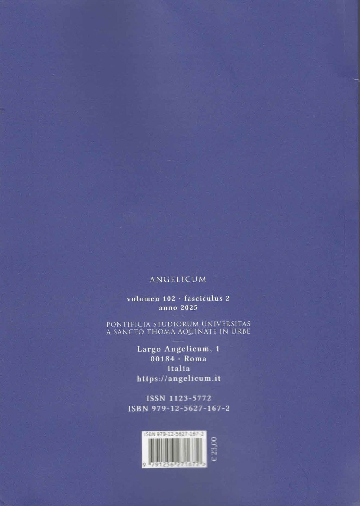 Angelicum Vol.102 | Issues 2 | 2025