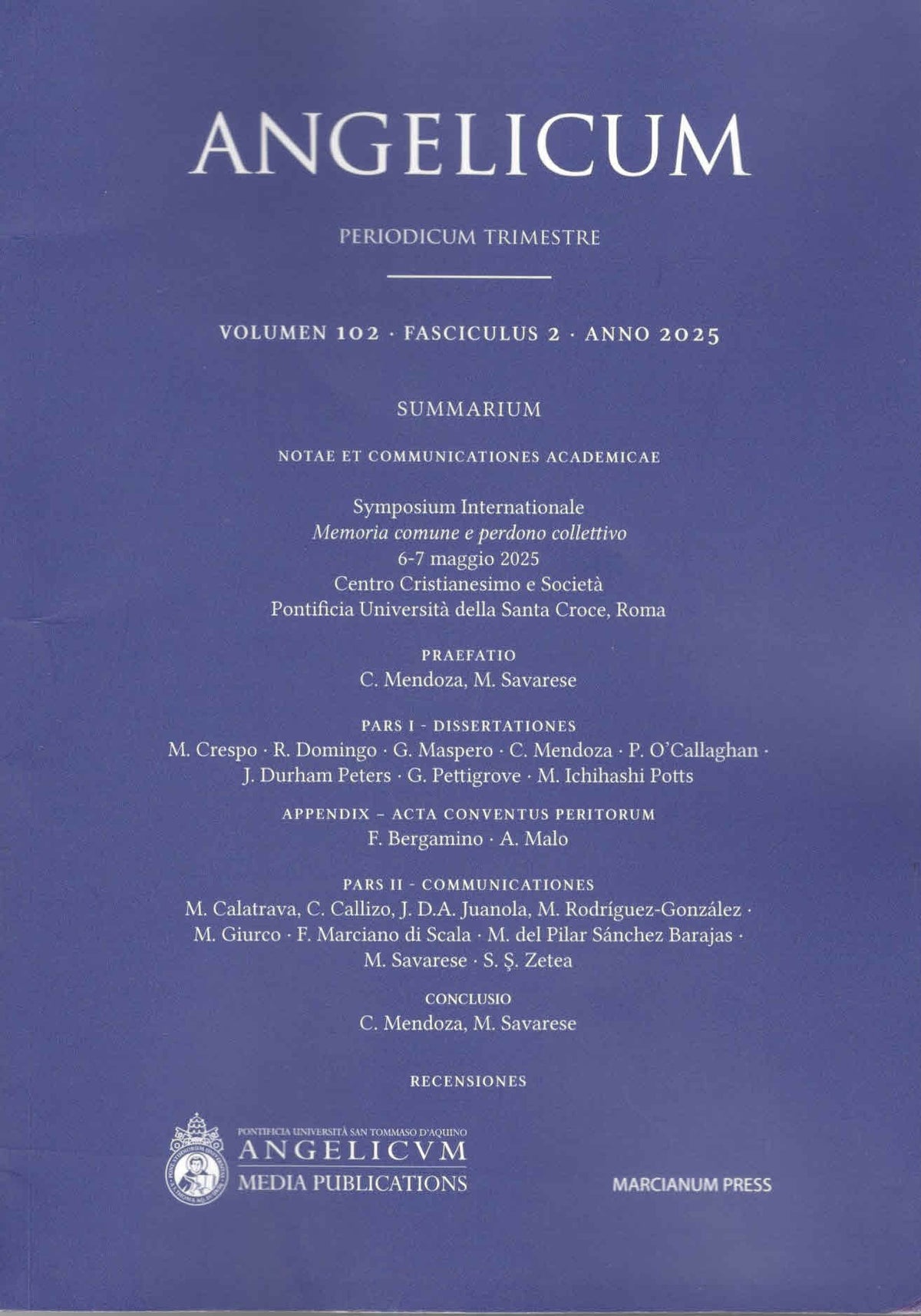 Angelicum Vol.102 | Issues 2 | 2025