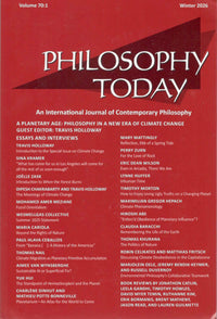 Philosophy Today | Vol. 70 : 1 | Winter | 2026
